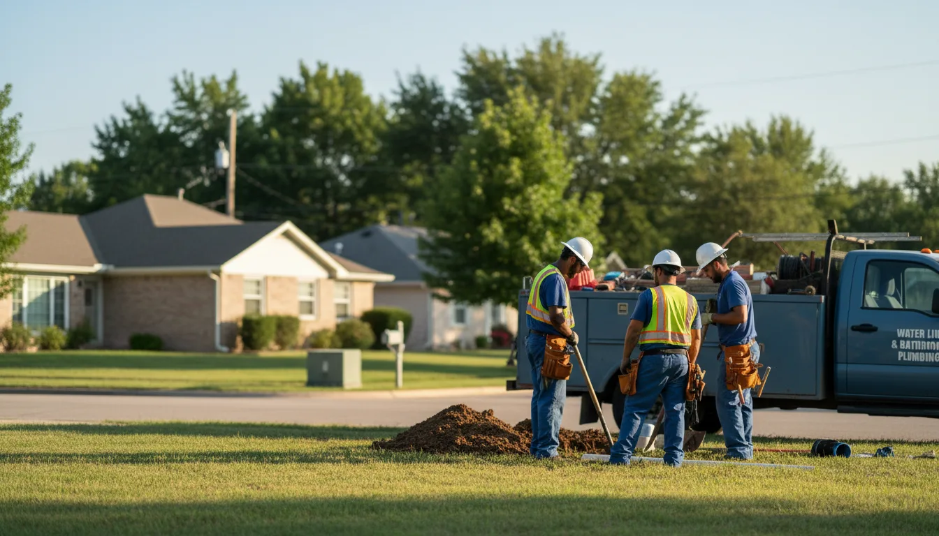 Residential water line and bathroom plumbing service in Easton, MO